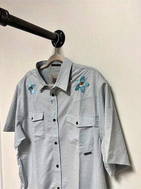 Baja Llama Dissident Floral Western Snap Shirt Men’s XL NWT
